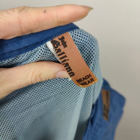 Vintage Y2K John Galliano Swim Shorts Mens Small Blue Cargo Buckled Beach Trunks - Picture 8 of 12